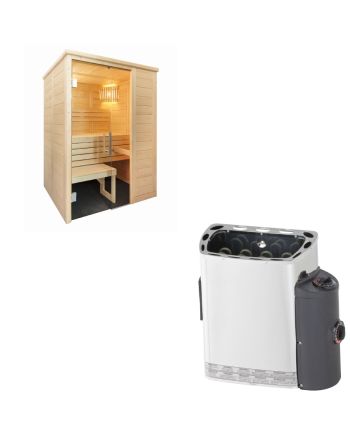 Sentiotec Sauna Set Alaska Mini mit Saunaofen Mini inkl. Steuerung | klimaworld.com