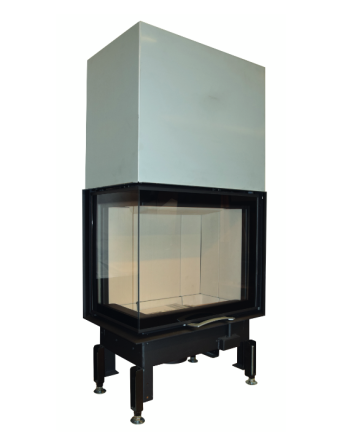 Austroflamm Eckkamin 63x40x51 links Eckscheibe + Schiebetür 