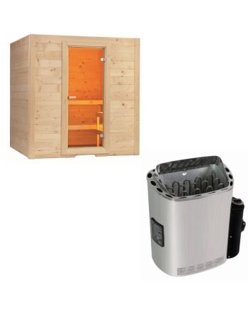 Sentiotec Sauna Set Basic Large mit Saunaofen Scandia Next inkl. Steuerung | klimaworld.com