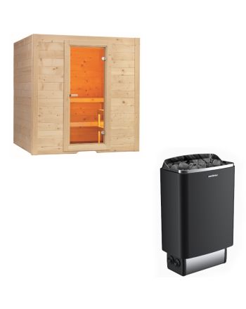 Sentiotec Sauna Set Basic Medium mit Saunaofen 100 inkl. Steuerung | klimaworld.com