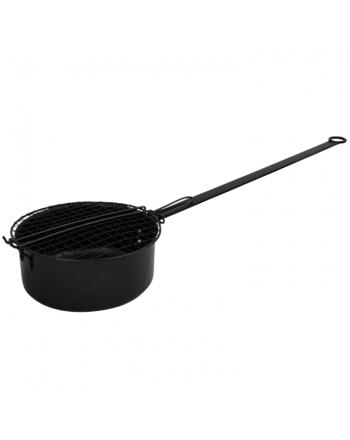 Outdoor Popcorn-Pfanne für Grill Eisen Schwarz 70 cm x 18 cm x 9,3 cm