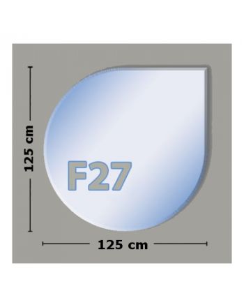 Tropfenform F27 Funkenschutzplatte - Glasplatte aus Sicherheitsglas