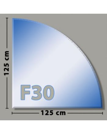 Viertelkreis F30  Funkenschutzplatte aus Sicherheitsglas