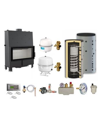 Kratki wassergeführter Kamineinsatz Lucy PW 20 | Hygieneset | 20 kW ➔ www.klimaworld.com