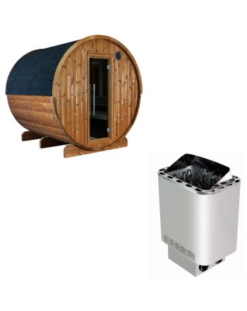 Sentiotec Sauna Set Kaski 220 Panorama mit Saunaofen Nordex Next inkl. Steuerung | klimaworld.com