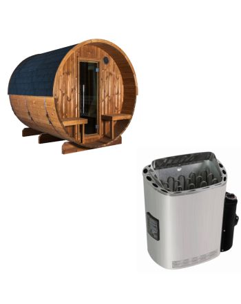 Sentiotec Sauna Set Kaski 240 View mit Saunaofen Scandia Next inkl. Steuerung | klimaworld.com