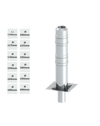 Jeremias Kaminerhöhung Doppelwandig 1500 mm | Edelstahl | Ø wählbar