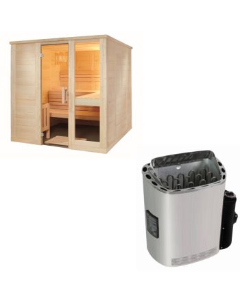 Sentiotec Sauna Set Komfort Large mit Saunaofen Scandia Next inkl. Steuerung | klimaworld.com