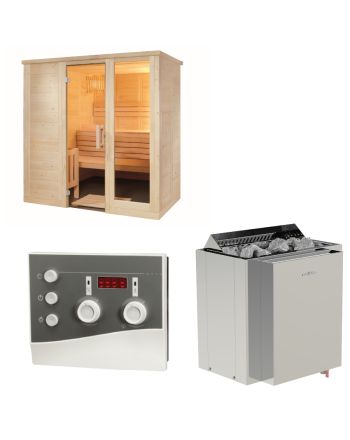 Sentiotec Sauna Set Komfort Small mit Saunaofen Viking Combi und Steuerung K3-Next | klimaworld.com