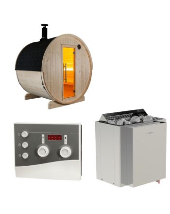 Sentiotec Sauna Set Kuusi 180 mit Saunaofen Viking Combi und Steuerung K3-Next | klimaworld.com