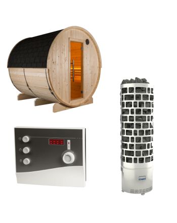 Sentiotec Sauna Set Kuusi 220 mit Saunaofen ARI und Steuerung K2-Next | klimaworld.com