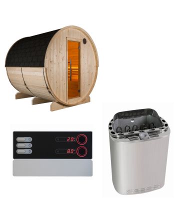 Sentiotec Sauna Set Kuusi 220 mit Saunaofen Scandia Next Combi und Steuerung Pro B3 | klimaworld.com