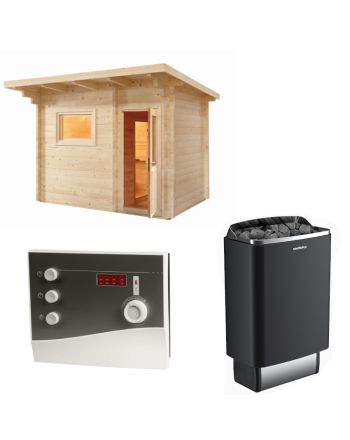 Sentiotec Sauna Set Gartensauna LAVA mit Saunaofen 100 E und Steuerung K2-Next | klimaworld.com