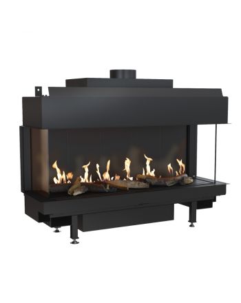 Kratki Gaskamin LEO 100 | Eckkamin 3-seitig | 8,2 - 9 kW | Gasart wählbar