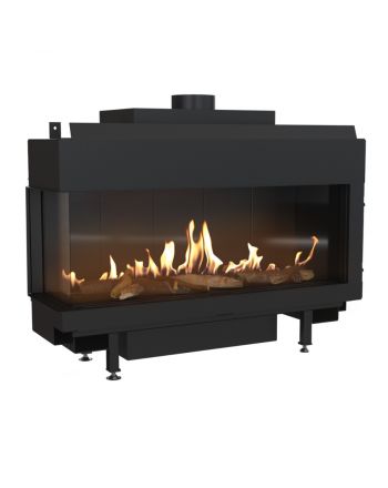 Kratki Gaskamin LEO 100 | Eckkamin links | 8,2 - 9 kW | Gasart wählbar