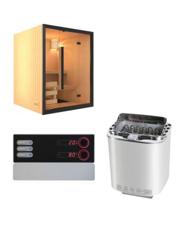 Sentiotec Sauna Set Onni mit Saunaofen Nordex Combi Next und Steuerung Pro B3 | klimaworld.com