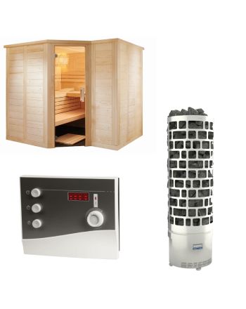 Sentiotec Sauna Set Polaris Large mit Saunaofen ARI und Steuerung K2-Next | klimaworld.com