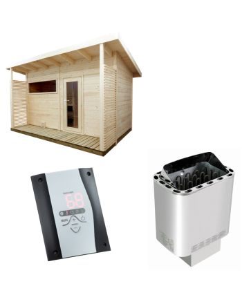 Sentiotec Sauna Set Scala LArge mit Saunaofen Nordex Next und Steuerung wave.com4 | klimaworld.com