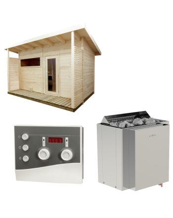 Sentiotec Sauna Set Scala Large mit Saunaofen Viking Combi und Steuerung K3-Next | klimaworld.com