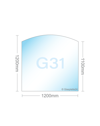 Segmentbogen G31 Funkenschutzplatte - Glasplatte ESG | 1200 x 1200 mm