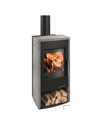 Rubus Easy 295.15-ST perl-schwarz Serpentino | mit Holzlagerfach | 6 kW