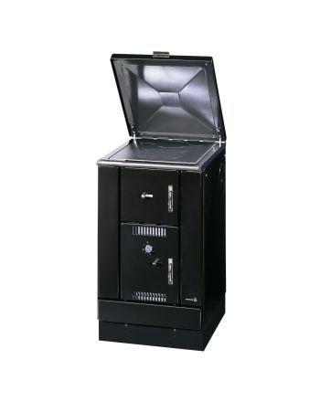 Wamsler wasserführender Holzherd K 158 CL schwarz mit Stahlplatte | Klimaworld.com