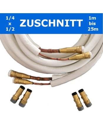 EasyQuick Isoliertes Kupferrohr mit Schnellkupplungen 1/4x1/2 Zoll Zuschnitt 