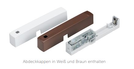 HmIP-SWDO Abdeckkappen in braun und weiß