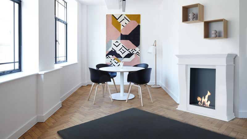 Ambientebild - Jupiter weiß Standkamin Ambientebild - Jupiter weiß Standkamin