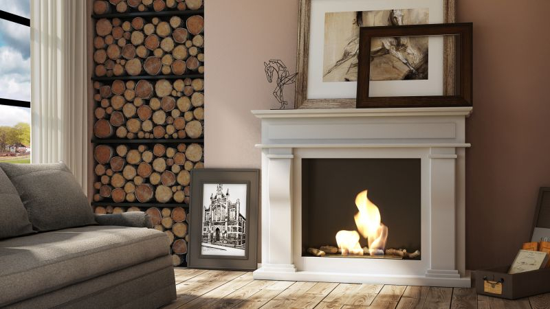 Ambientebild - October Standkamin weiß Ambientebild - October Standkamin weiß