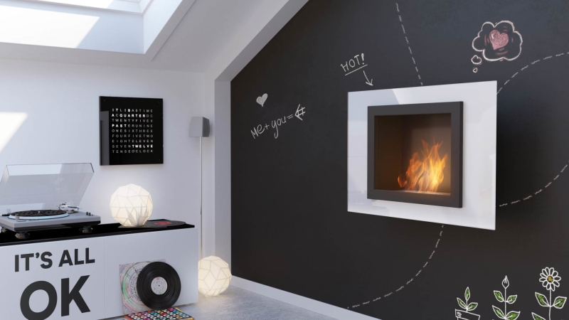 Ambientebild Biokamin Oscar weiß Ambientebild Biokamin Oscar weiß